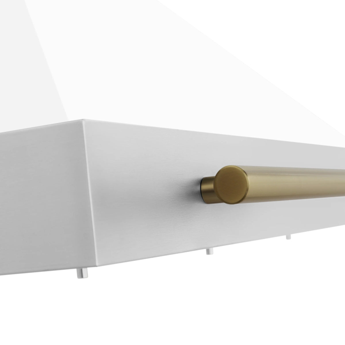 ZLINE 30 in. Autograph Edition Convertible Stainless Steel Range Hood with White Matte Shell and Champagne Bronze Accents (KB4STZ - WM30 - CB)