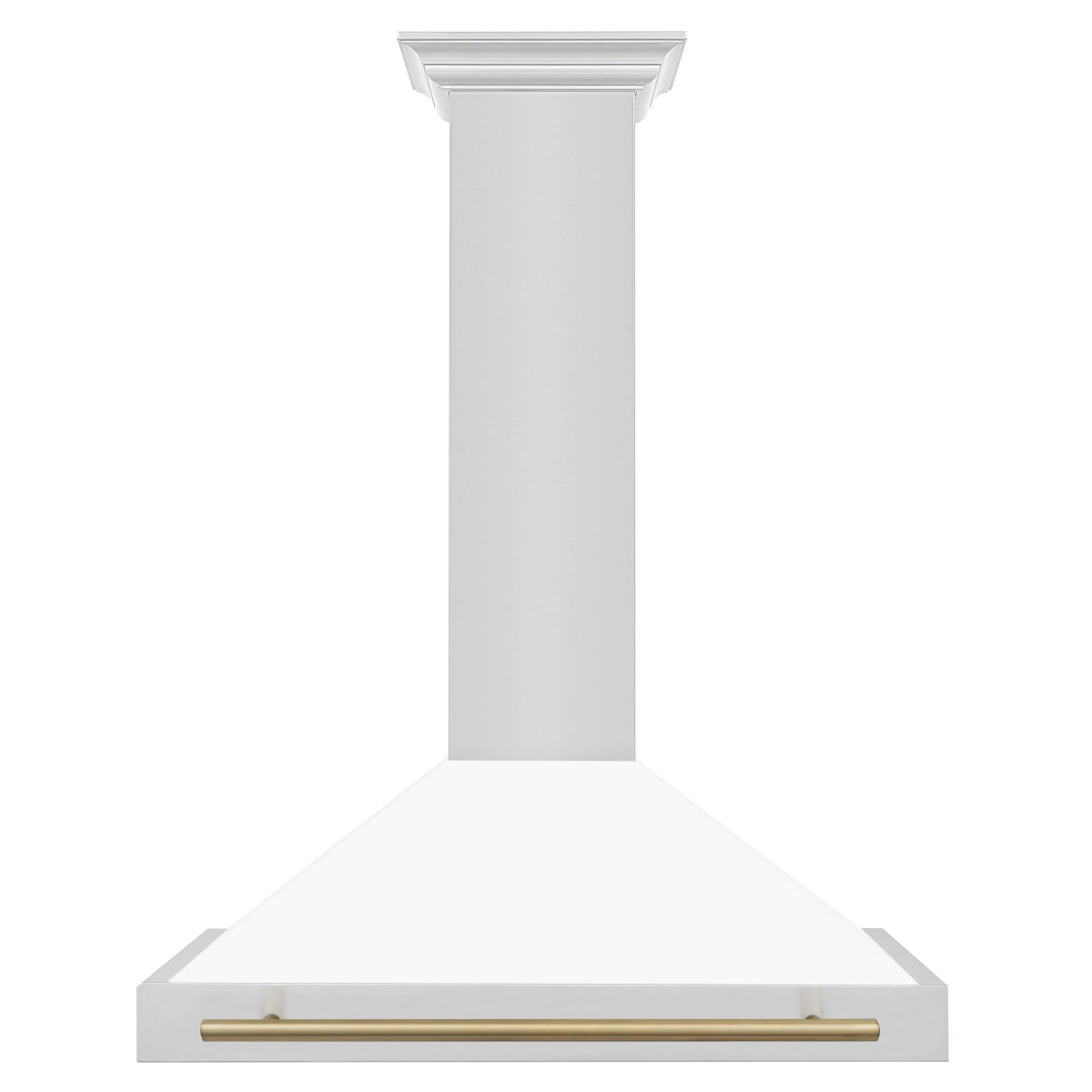 ZLINE 36 in. Autograph Edition Convertible Stainless Steel Range Hood with White Matte Shell and Champagne Bronze Accents (KB4STZ - WM36 - CB)