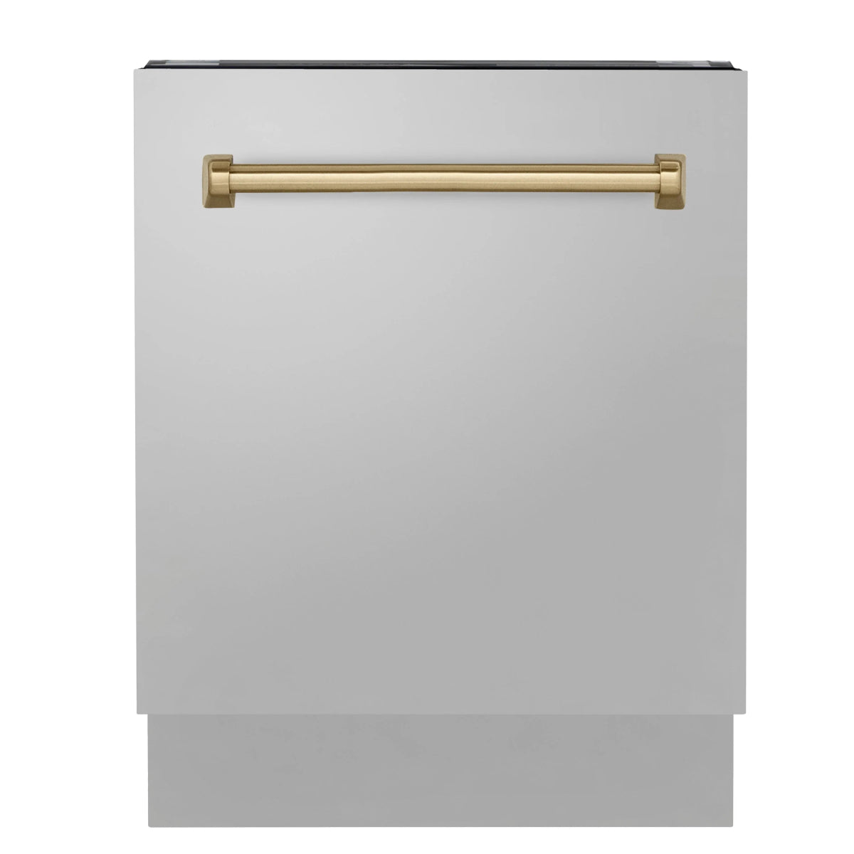 ZLINE Autograph Edition 24" Tallac Series 3rd Rack Top Control Built - In Tall Tub Dishwasher in Stainless Steel with Champagne Bronze Handle, 51dBa (DWVZ - 304 - 24 - CB)