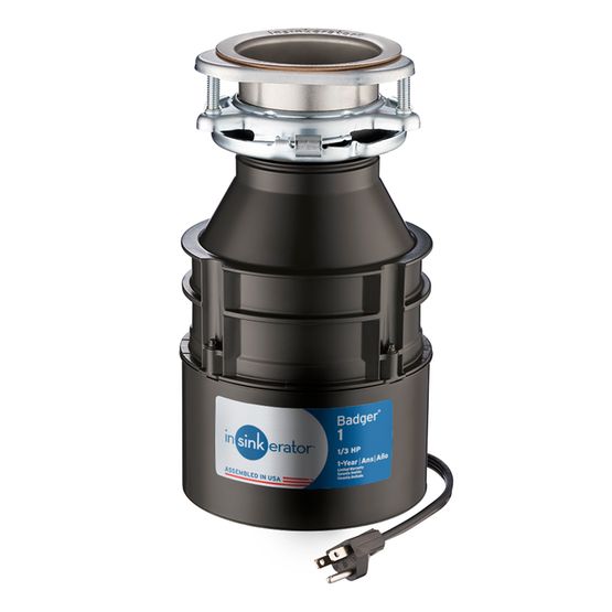 InSinkErator Badger 1 Garbage Disposal, 1/3 HP