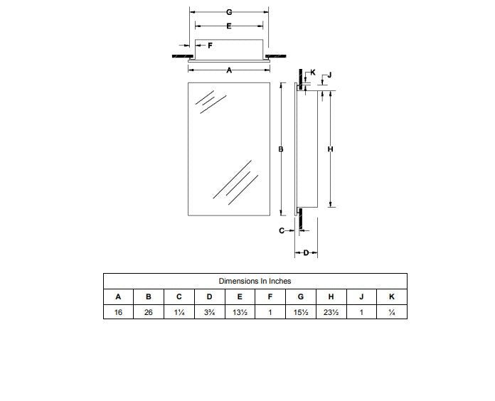 Jensen Medicine Cabinet 16" x 26"- 781061