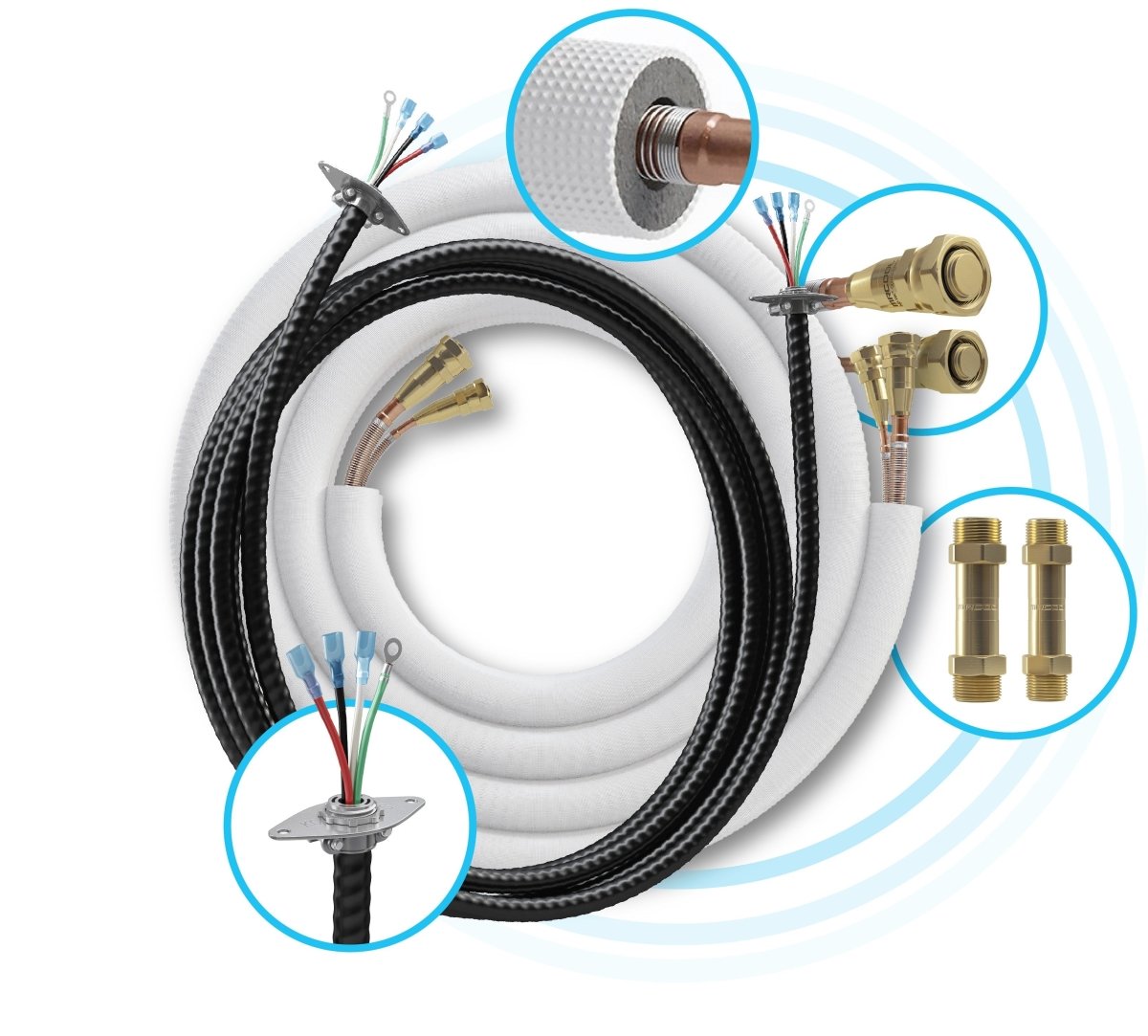 25ft Quick-Connect 3/8" x 5/8" Lineset for DIY 24K & 36K Indoor