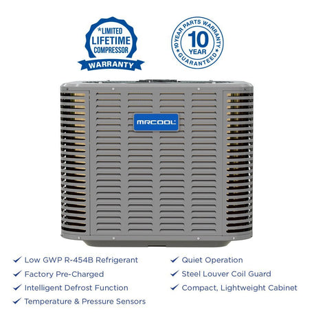 Complete MRCOOL R - 454B Heat Pump System 36k Heat Pump Condenser + 36k Multi - Position Air Handler