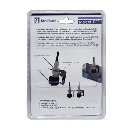 CoolGuard FS3 Drain Pan Float Switch