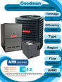 Goodman 2 TON 14 SEER2 Downflow R - 32 AC System with 80% AFUE 40k BTU furnace (GLXS3BN2410 condenser with GC9S800403AN furnace and CAPTA2422A3 coil)