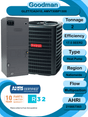 Goodman 2 ton 17.5 SEER2 Heat Pump System with multi - position air handler (GLZT7CA2410 AMVT30BP1300)