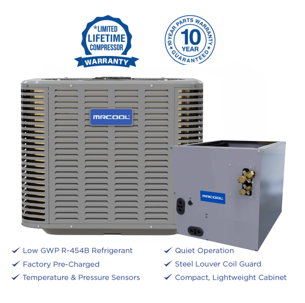 MRCOOL 14.3 SEER2 Cooling Bundle R - 454B - 36k Condenser + 2.5 - 3 Ton 17.5" wide Pre - Charged A - Coil