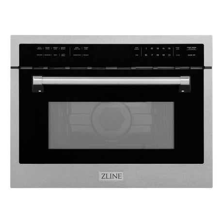 ZLINE 24 in. 1.6 cu ft. Built - in Convection Microwave Oven in Satin Stainless Steel with Speed and Sensor Cooking (MWO - 24 - SS) (Open Box)