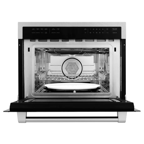 ZLINE 24 in. 1.6 cu ft. Built - in Convection Microwave Oven in Satin Stainless Steel with Speed and Sensor Cooking (MWO - 24 - SS) (Open Box)