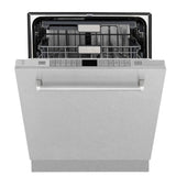 ZLINE 24 in. Monument Series 3rd Rack Top Touch Control Dishwasher with Satin Stainless Steel Panel and Stainless Steel Tub, 45dBa (DWMT - SN - 24)