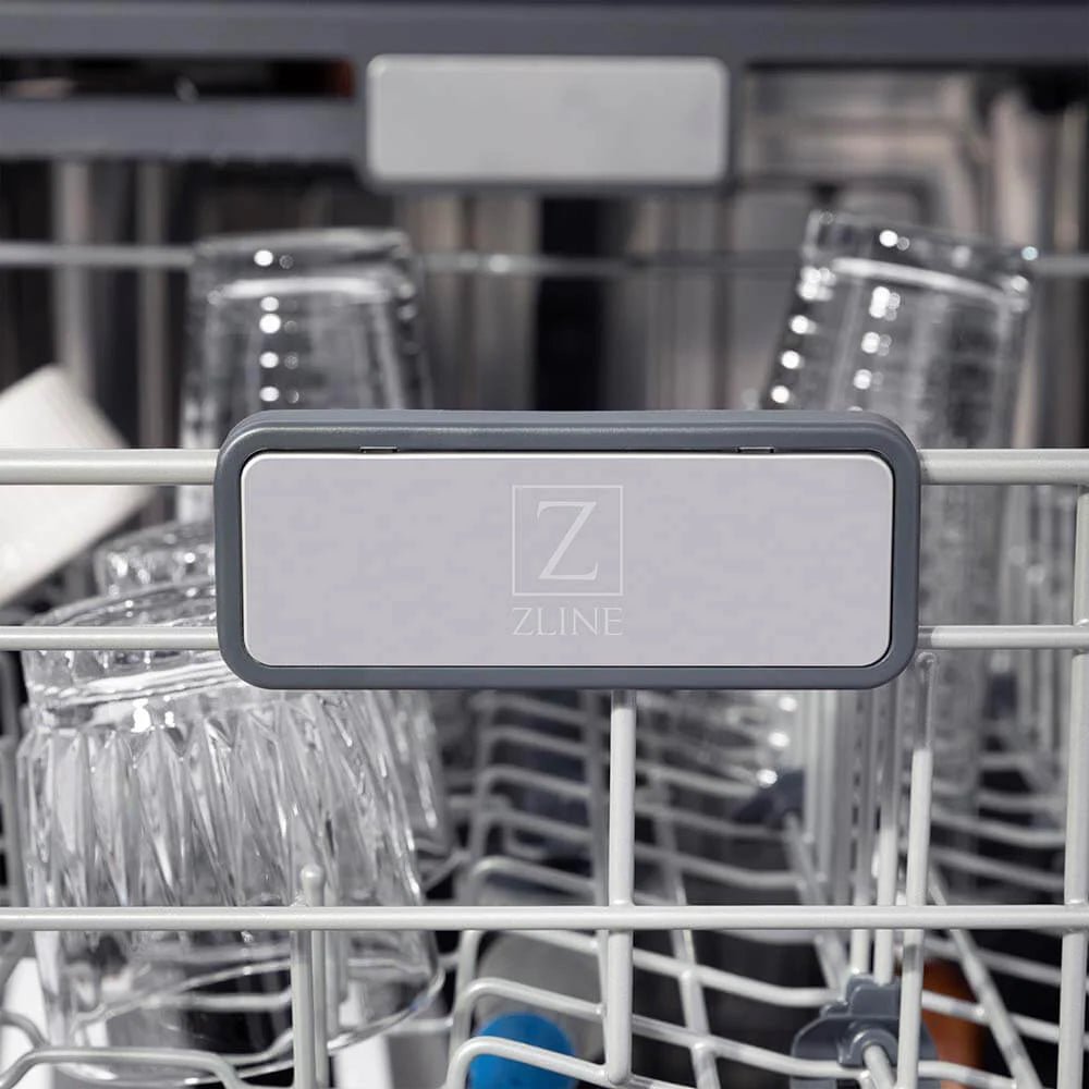 ZLINE 24 in. Monument Series 3rd Rack Top Touch Control Dishwasher with Satin Stainless Steel Panel and Stainless Steel Tub, 45dBa (DWMT - SN - 24)