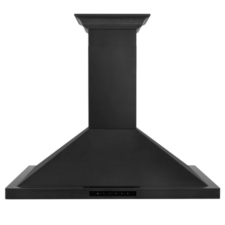 ZLINE 30" Convertible Vent Wall Mount Range Hood in Black Stainless Steel with Crown Molding (BSKBNCRN - 30)