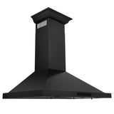 ZLINE 30" Convertible Vent Wall Mount Range Hood in Black Stainless Steel with Crown Molding (BSKBNCRN - 30)