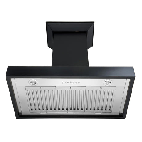 ZLINE 30" Convertible Vent Wooden Wall Mount Range Hood in Black (KBCC - 30)