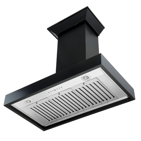 ZLINE 30" Convertible Vent Wooden Wall Mount Range Hood in Black (KBCC - 30)