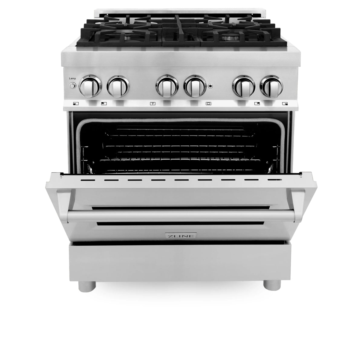 ZLINE 30 in. 4.0 cu. ft. Legacy Dual Fuel Range with 4 Burner Gas Cooktop and Electric Convection Oven in Stainless Steel (RA30)