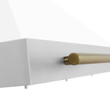 ZLINE 30 in. Autograph Edition Convertible Stainless Steel Range Hood with White Matte Shell and Champagne Bronze Accents (KB4STZ - WM30 - CB)