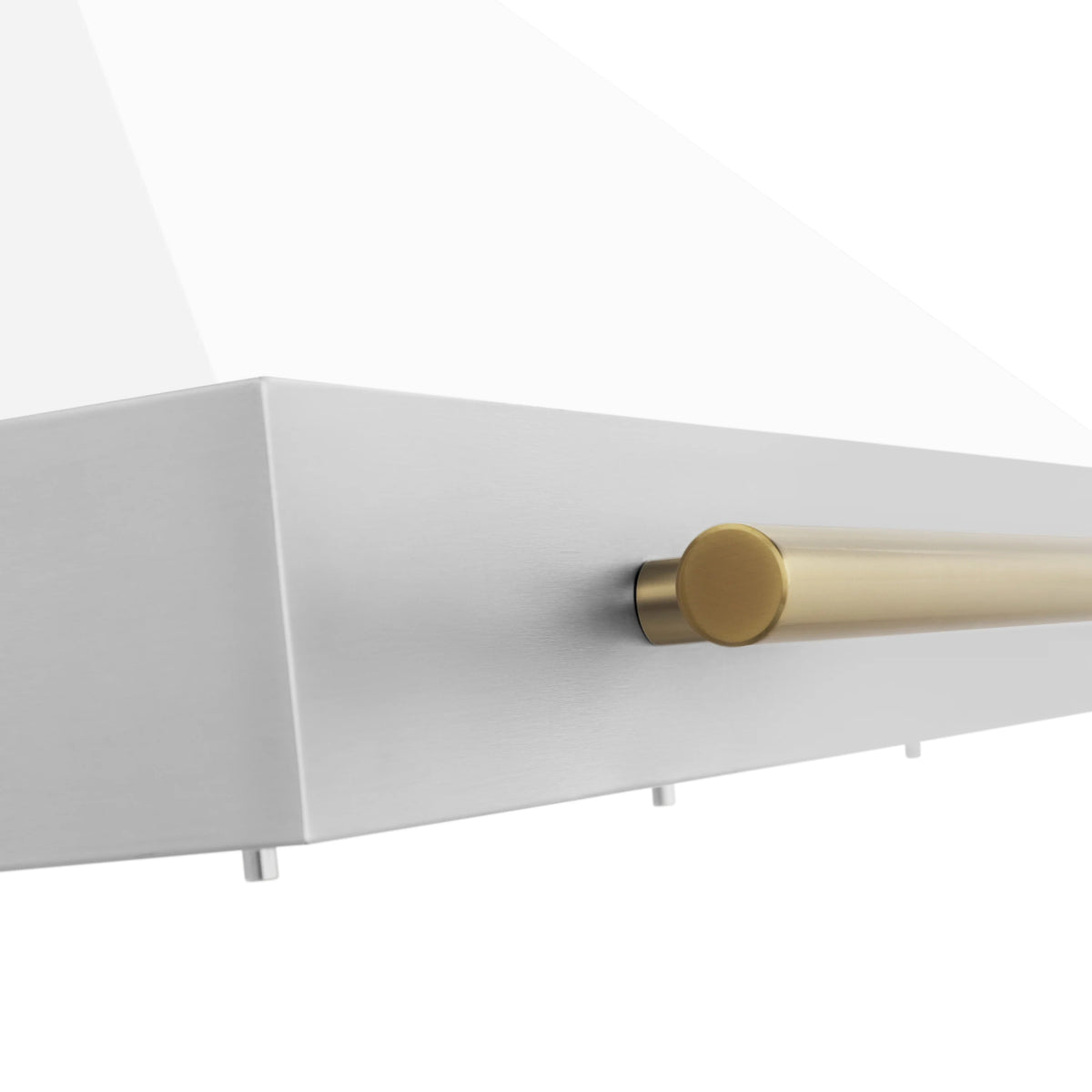 ZLINE 30 in. Autograph Edition Convertible Stainless Steel Range Hood with White Matte Shell and Polished Polished Gold Accents (KB4STZ - WM30 - G)