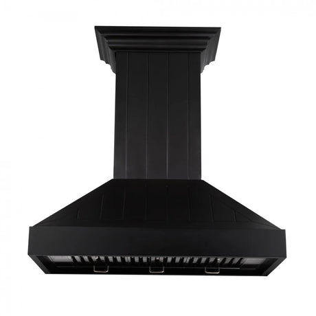 ZLINE 30" Wooden Convertible Vent Wall Mount Range Hood in Black - Includes Motor (KPCC - 30)