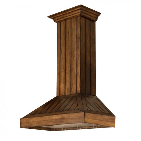 ZLINE 30" Wooden Convertible Vent Wall Mount Range Hood in Rustic Light Finish - Includes Motor (KPLL - 30)