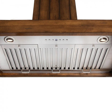 ZLINE 30" Wooden Convertible Vent Wall Mount Range Hood in Rustic Light Finish - Includes Motor (KPLL - 30)
