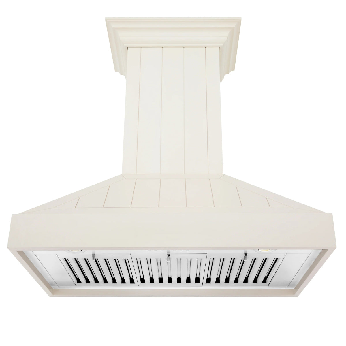 ZLINE 36" Ducted Vent Wooden Convertible Vent Wall Mount Range Hood in Cottage White (KPTT - 36)