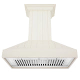 ZLINE 36" Ducted Vent Wooden Convertible Vent Wall Mount Range Hood in Cottage White (KPTT - 36)