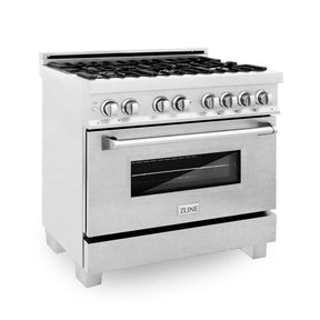 ZLINE 36 in. 4.6 cu. ft. Legacy Dual Fuel Range with 6 Burner Gas Cooktop and Electric Convection Oven in Satin Stainless Steel (RAS - SN - 36)