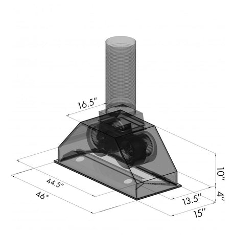 ZLINE 46" Ducted Wall Mount Range Hood Insert in Stainless Steel (695 - 46)