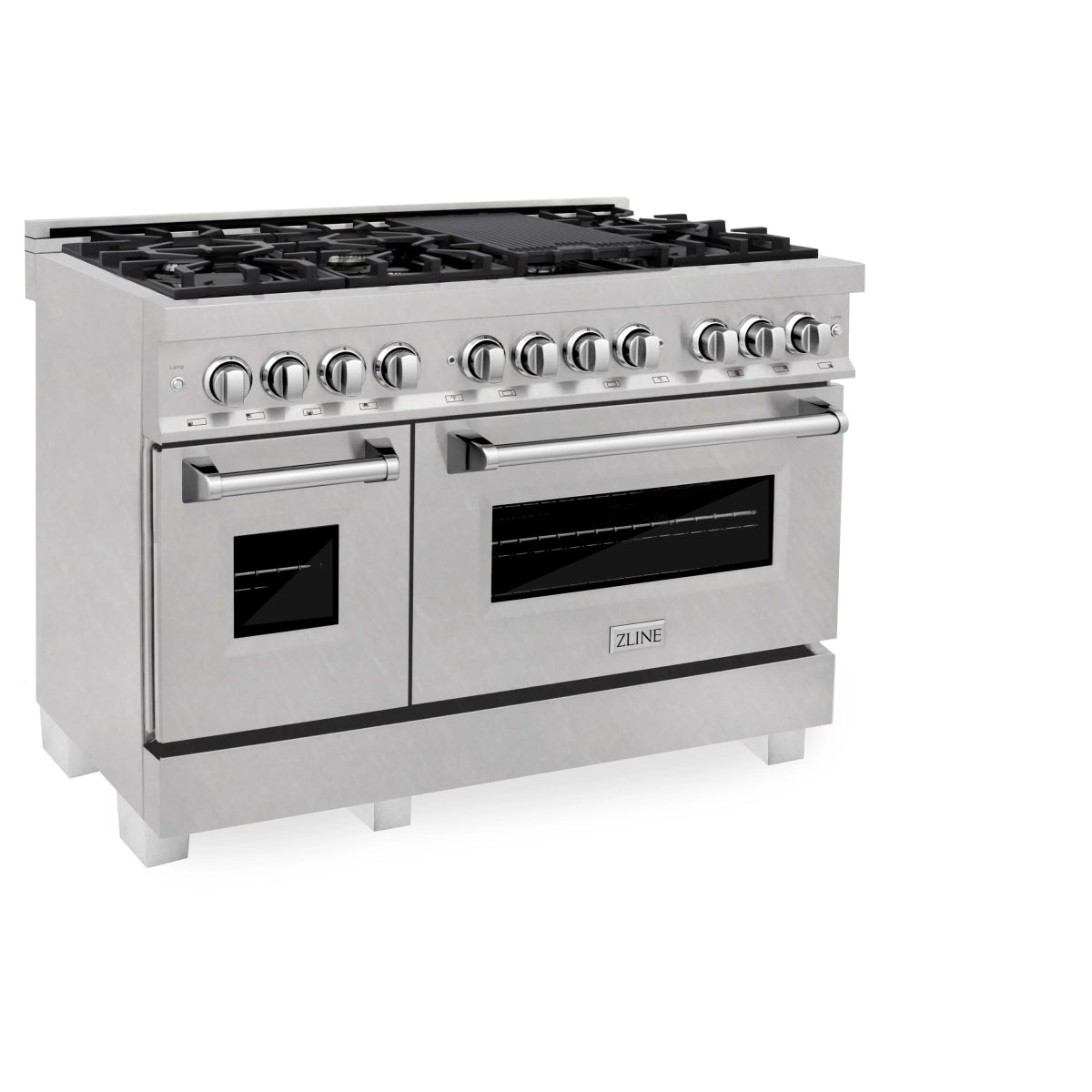 ZLINE 48 in. 6.0 cu. ft. Legacy Dual Fuel Range with 7 Burner Gas Cooktop and 2 Electric Ovens in Satin Stainless Steel (RAS - SN - 48)