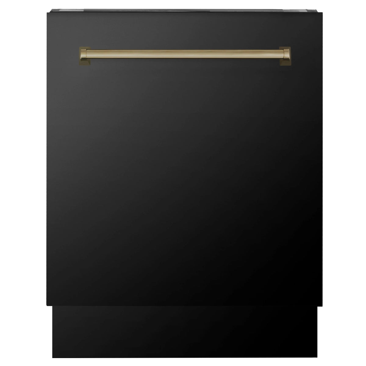 ZLINE Autograph Edition 24" 3rd Rack Top Control Tall Tub Dishwasher in Black Stainless Steel with Champagne Bronze Handle, 51dBa (DWVZ - BS - 24 - CB)