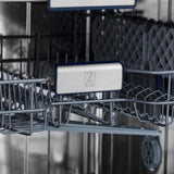 ZLINE Autograph Edition 24" Tallac Series 3rd Rack Top Control Built - In Tall Tub Dishwasher in Stainless Steel with Champagne Bronze Handle, 51dBa (DWVZ - 304 - 24 - CB)