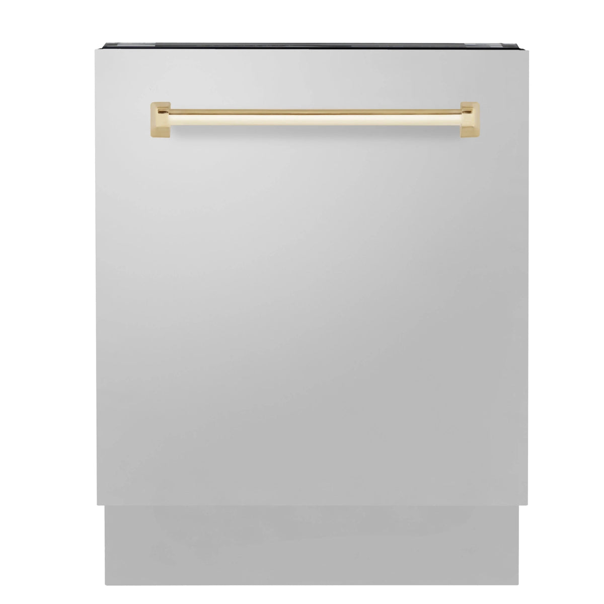 ZLINE Autograph Edition 24" Tallac Series 3rd Rack Top Control Built - In Tall Tub Dishwasher in Stainless Steel with Polished Gold Handle, 51dBa (DWVZ - 304 - 24 - G)