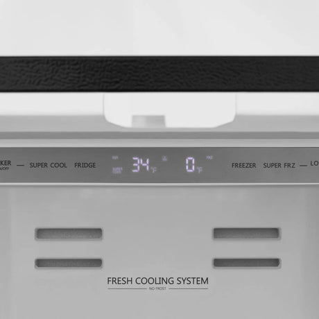 ZLINE Autograph Edition 36 in. 22.5 cu. ft. Counter - Depth French Door Refrigerator with Ice Maker in Fingerprint - Resistant Stainless Steel with Champagne Bronze Traditional Handles (RFMZ - 36 - CB)