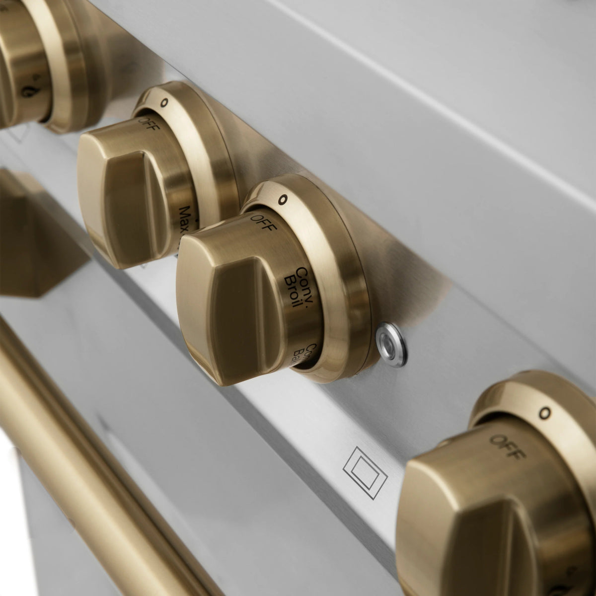 ZLINE Autograph Edition 36 in. 4.6 cu. ft. Legacy Dual Fuel Range with 6 Burner Gas Cooktop and Electric Convection Oven in Stainless Steel and Champagne Bronze Accents (RAZ - 36 - CB)