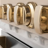 ZLINE Autograph Edition 48 in. 6.0 cu. ft. Legacy Dual Fuel Range with 7 Burner Gas Cooktop and 2 Electric Ovens in Stainless Steel and Polished Gold Accents (RAZ - 48 - G)