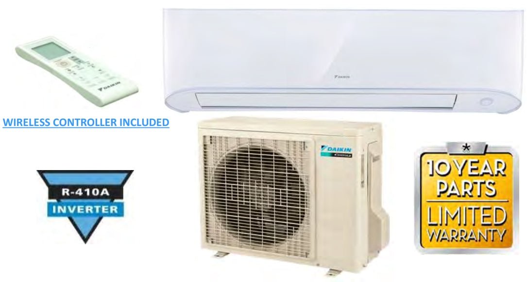 Daikin 17 Series 9k BTU 17 SEER Heat Pump with Wall-Mount indoor unit