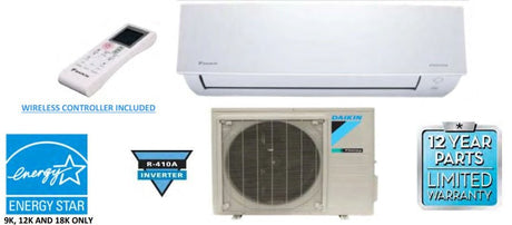 Daikin 19 Series 9k BTU 19 SEER Heat Pump with Wall-Mount indoor unit