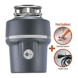 Evolution Essential XTR Garbage Disposal with Cord and SinkTop Switch, 3/4 HP