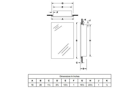 Jensen Medicine Cabinet 16" x 26"- 781061