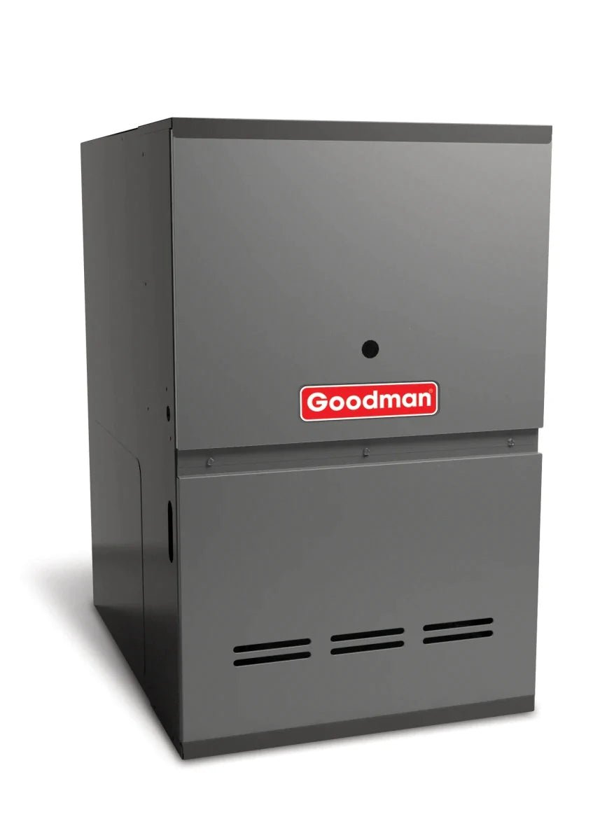 Goodman 2.5 TON 15 SEER2 Downflow AC system with 80% AFUE 80k BTU 2 stage Low NOx Furnace (GSXN403010, CAPTA3626B4, GCVC800803BX)