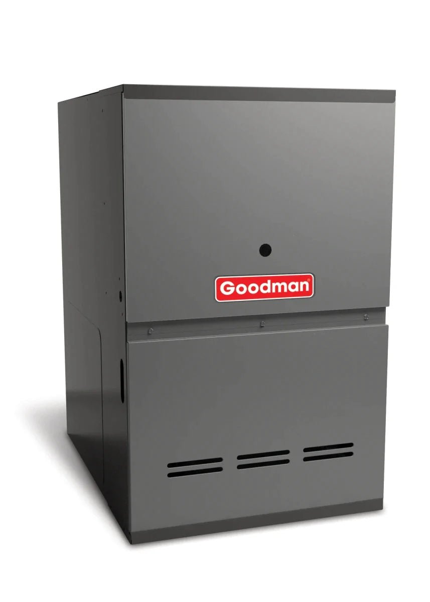 Goodman 2 TON 15.2 SEER2 Downflow AC system with 80% AFUE 60k BTU 2 stage Low NOx Furnace (GSXH502410, CAPFA3022B6, GCVC800603BX)