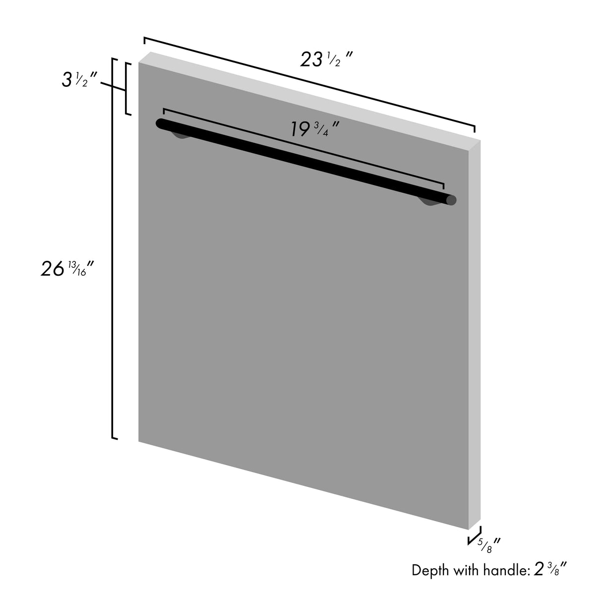 ZLINE 24" Dishwasher Panel with Modern Handle