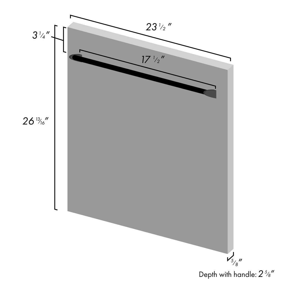 ZLINE 24" Dishwasher Panel with Traditional Handle