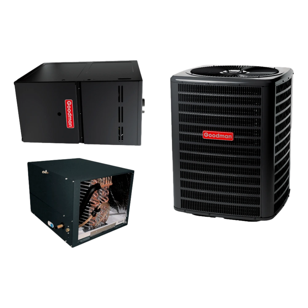 Goodman 14 SEER 5.0 TON complete split HORIZONTAL AC system with Luxury class furnace
