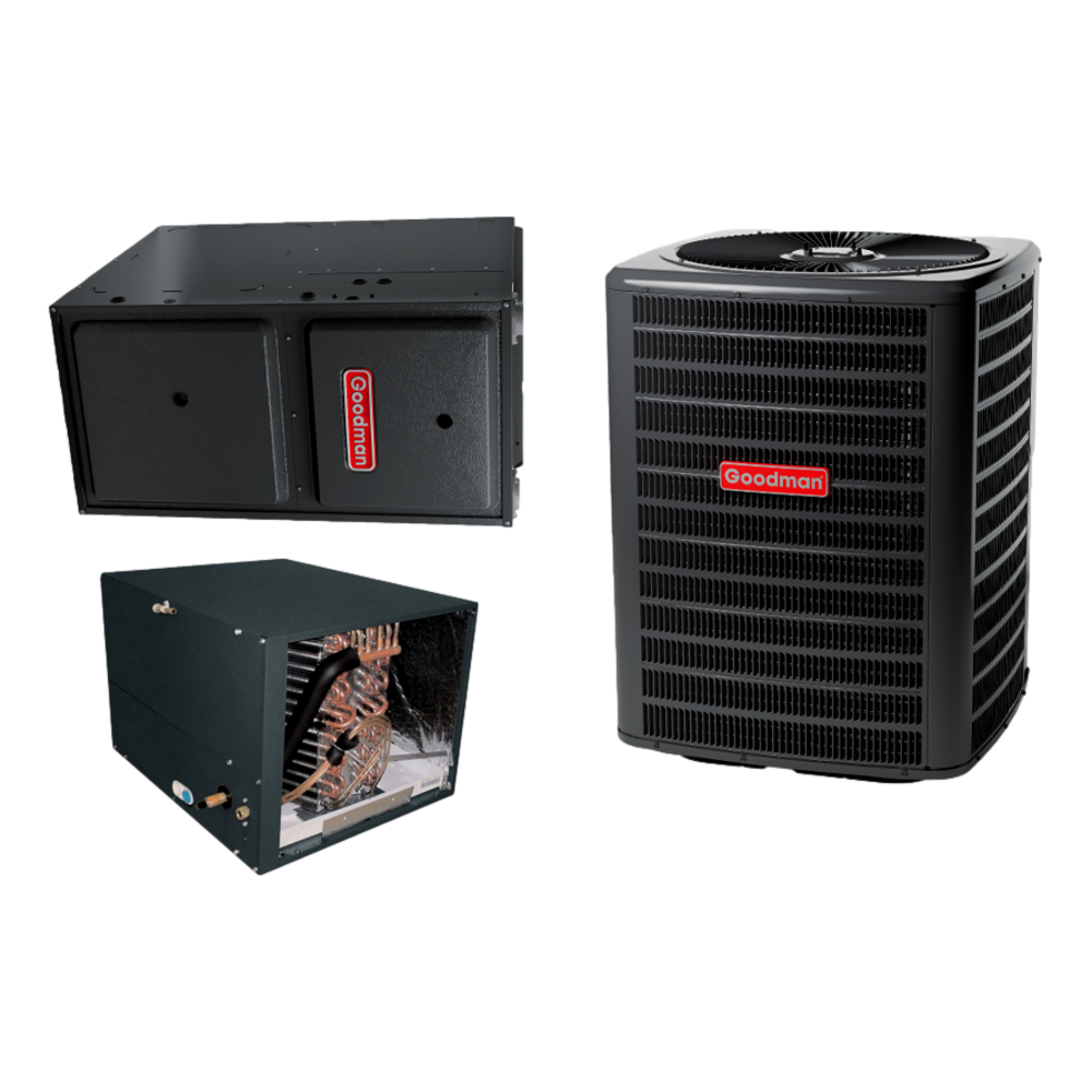 Goodman 14 SEER 5.0 TON complete split HORIZONTAL AC system with Luxury class furnace