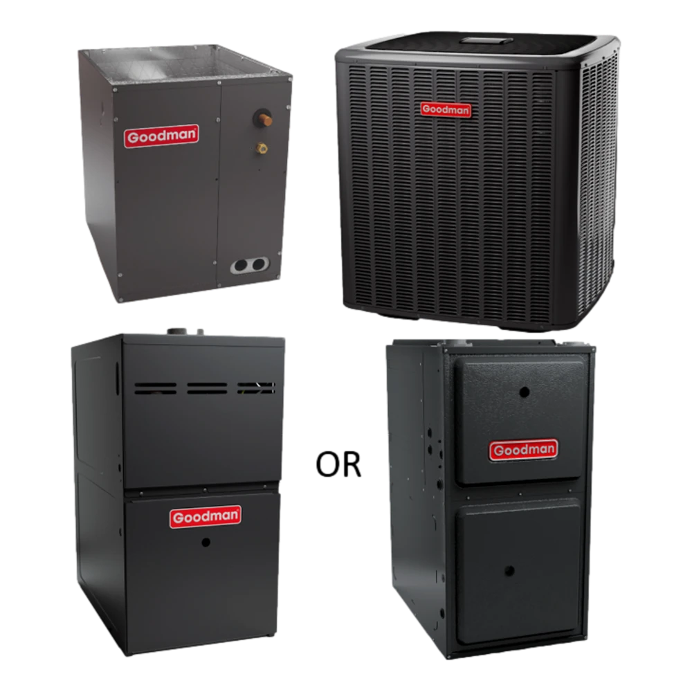Goodman GVXC200601 20 SEER 5 TON Complete Split Downflow Inverter AC System  with Luxury Grade Furnace