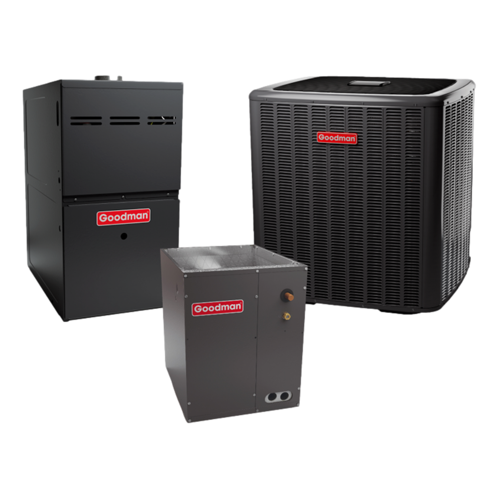 Goodman GVXC200601 20 SEER 5 TON Complete Split Downflow Inverter AC System  with Luxury Grade Furnace