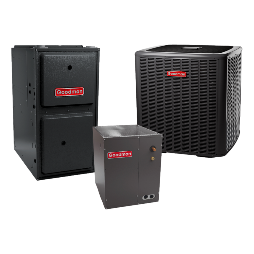 Goodman GVXC200601 20 SEER 5 TON Complete Split Downflow Inverter AC System  with Luxury Grade Furnace