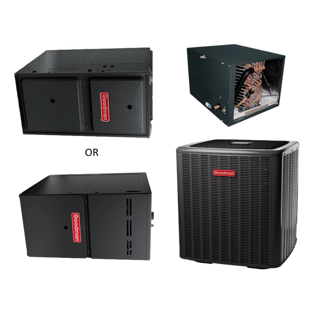 Goodman GVXC200241 20 SEER 2 TON Complete Split Horizontal Inverter AC  System with Luxury Grade Furnace